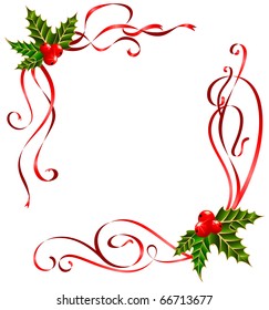 Vector christmas ribbons decorated