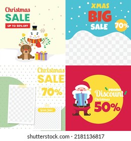 Vector Christmas sale banner with realistic celebration symbols gift boxes, christmas toys, candy canes, Santa hats, confetti. Festive background for flyers with special offers