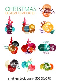 Vector Christmas Sale Paper Stickers