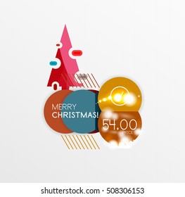 Vector Christmas Sale Paper Stickers