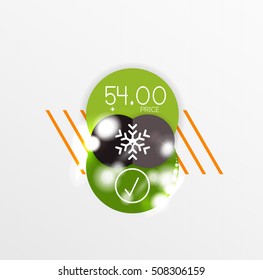 Vector Christmas Sale Paper Stickers