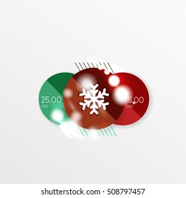 Vector Christmas Sale Paper Stickers