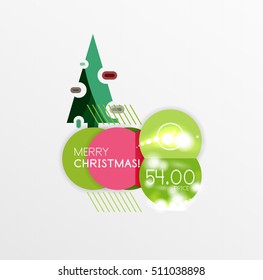 Vector Christmas Sale Paper Stickers