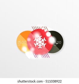 Vector Christmas Sale Paper Stickers