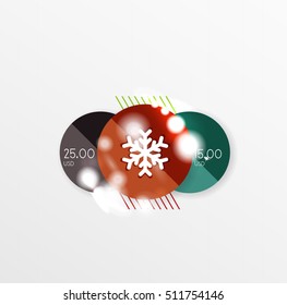 Vector Christmas Sale Paper Stickers