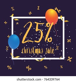 Vector christmas sale poster with snowflake