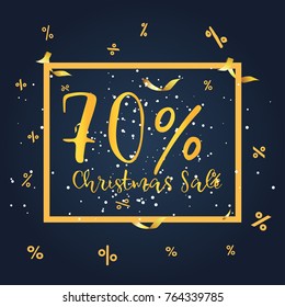 Vector christmas sale poster with snowflake