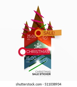 Vector Christmas sale stickers and labels