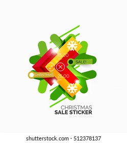 Vector Christmas sale stickers and labels