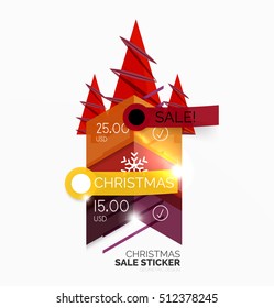 Vector Christmas sale stickers and labels