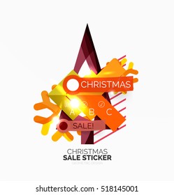 Vector Christmas sale stickers and labels