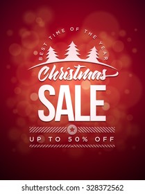 Vector Christmas Sale typographic design.