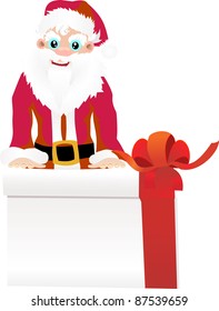 vector Christmas Santa Claus with gift
