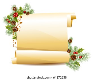 Vector. Christmas Scroll.