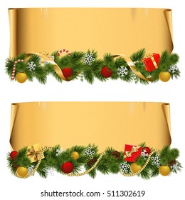 Vector Christmas Scroll Set 1
