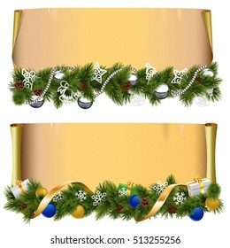 Vector Christmas Scroll Set 2