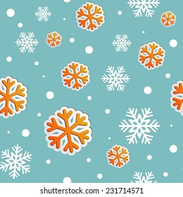 Vector Christmas seamless background with snowflakes 