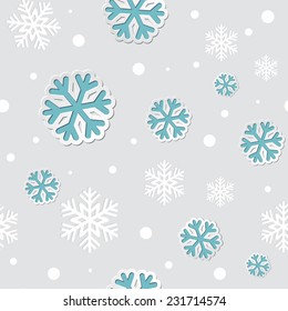 Vector Christmas seamless background with snowflakes 