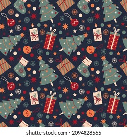 vector christmas seamless pattern background 