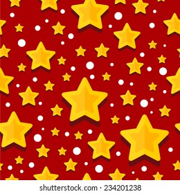 Vector Christmas seamless pattern background with golden stars