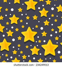 Vector Christmas seamless pattern background with golden stars