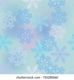 vector of christmas seamless pattern with colorful snowflakes