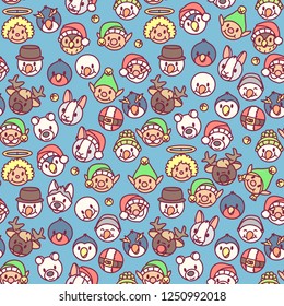 vector christmas seamless pattern flat paper art