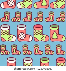 vector christmas seamless pattern flat paper art
