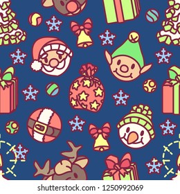 vector christmas seamless pattern flat paper art