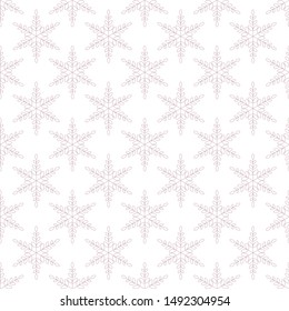 Vector Christmas seamless pattern with snowflakes for packaging, wallpaper illustration