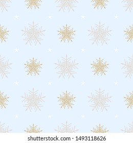 Vector Christmas seamless pattern with snowflakes for packaging, wallpaper illustration.