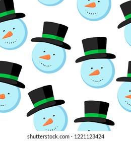 vector christmas seamless pattern with snowman. Suitable for fabric, paper, packaging, decor and design