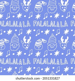 Vector Christmas Seamless Pattern with white line on Cosmic Iric background doodle style.Holiday,Winter print  hand drawn.Designs for wrapping paper,fabric,scrapbook paper,textiles,packaging,wallpaper
