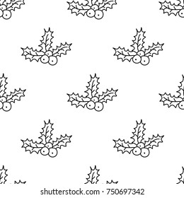 Vector Christmas seamless pattern with wreath. Perfect design for textile design, wrapping paper, cards. Xmas design.