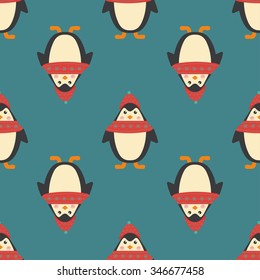 Vector christmas seamless patterns for xmas cards and gift wrapping paper.Vintage Christmas elements