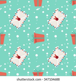 Vector christmas seamless patterns for xmas cards and gift wrapping paper.Vintage Christmas elements