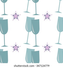 Vector christmas seamless patterns for xmas cards and gift wrapping paper.Vintage Christmas elements