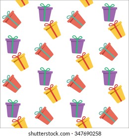 Vector christmas seamless patterns for xmas cards and gift wrapping paper.Vintage Christmas elements
