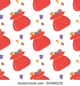 Vector christmas seamless patterns for xmas cards and gift wrapping paper.Vintage Christmas elements