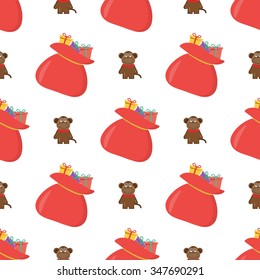 Vector christmas seamless patterns for xmas cards and gift wrapping paper.Vintage Christmas elements