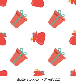 Vector christmas seamless patterns for xmas cards and gift wrapping paper.Vintage Christmas elements