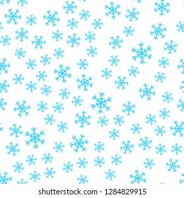Vector christmas season seamless pattern. New year snowflake.