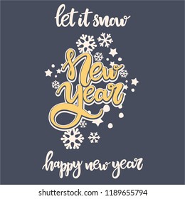 vector Christmas set of calligraphy, lettering and illustrations