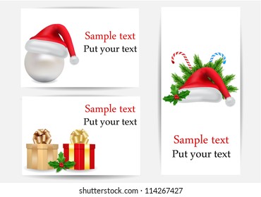 vector Christmas set of greetings cards