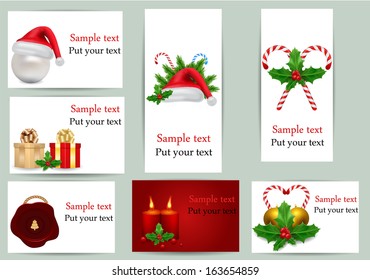 vector Christmas set of greetings cards