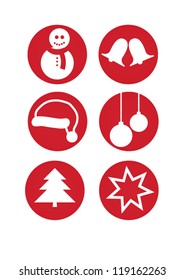 vector christmas set of simple icons