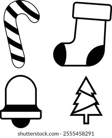 A Vector Christmas Silhouette Icons