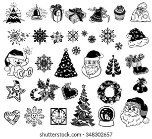 Vector Christmas silhouettes for decor or stickers