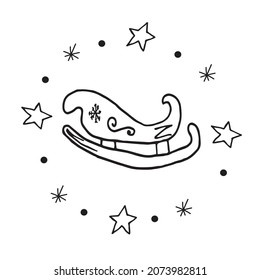 vectorial navidad trineo santa doodle