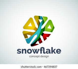 Logo-Vorlage für Schneeflocken, abstraktes Geschäftssymbol